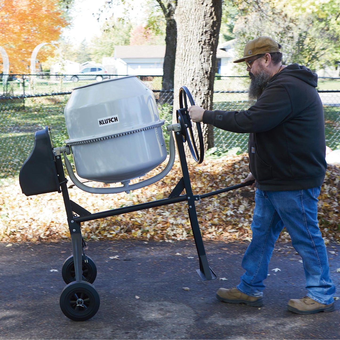 Klutch Electric Cement Mixer, 6.35 Cu. Ft. Drum