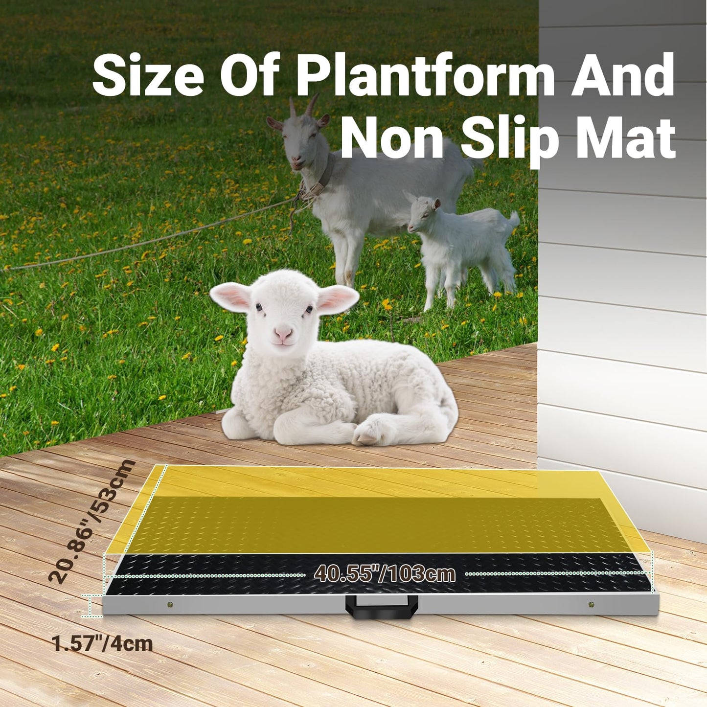 Large Dog Scales for Large Breed, 1100lb x 0.2lb Pet Scale for Large Dog, Livestock Scale, Animal Scale, Stainless Steel Platform, Large Scale for Dogs Sheep Goat Pig Shipping Scale