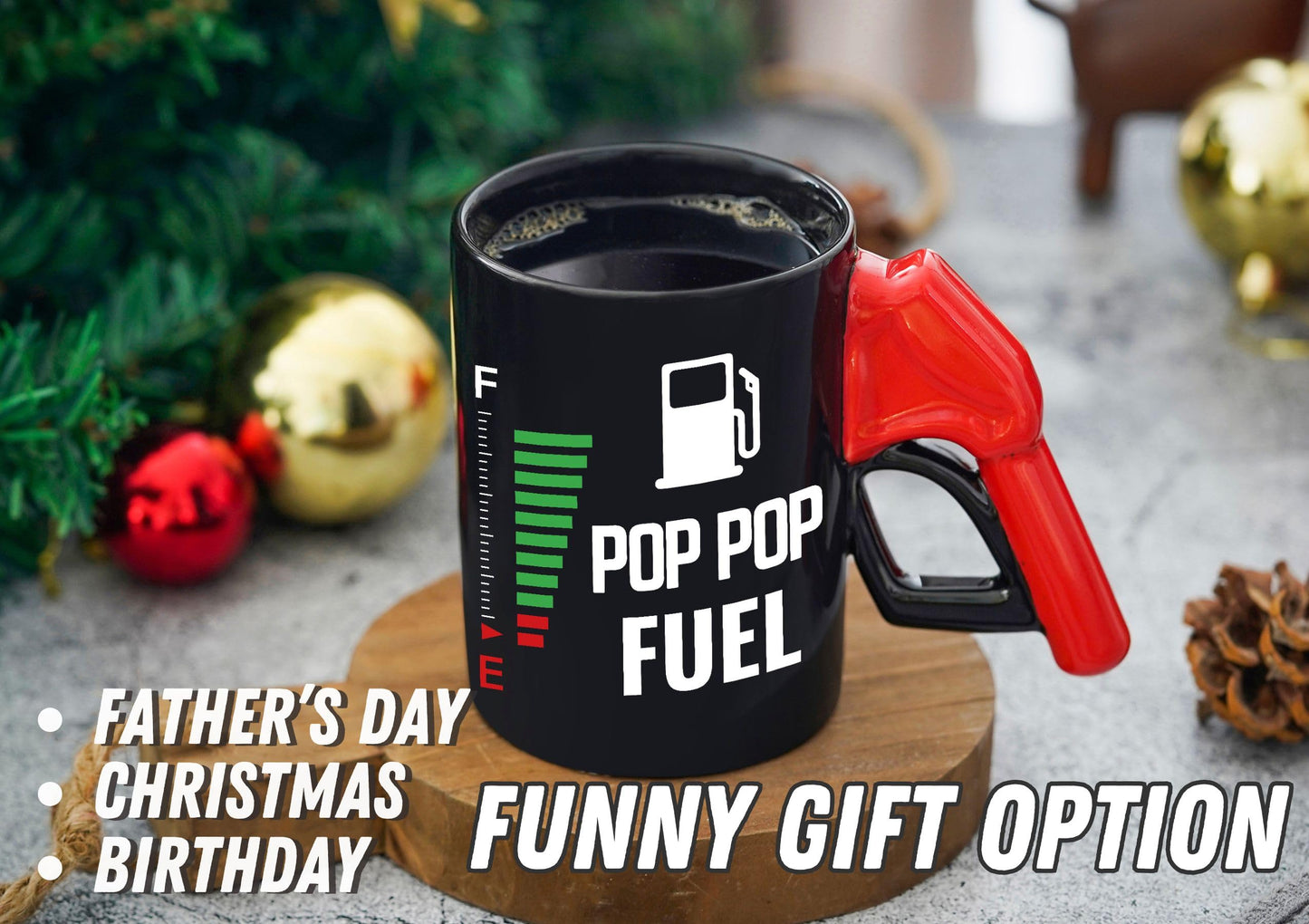 Onebttl Pop Pop Gifts, Poppop Fuel Color Changing Coffee Mug with Fueling Nozzle Handle, Gifts for Grandpa, 13.5oz/400ml Funny Ceramic Mug for Christmas, Father's Day