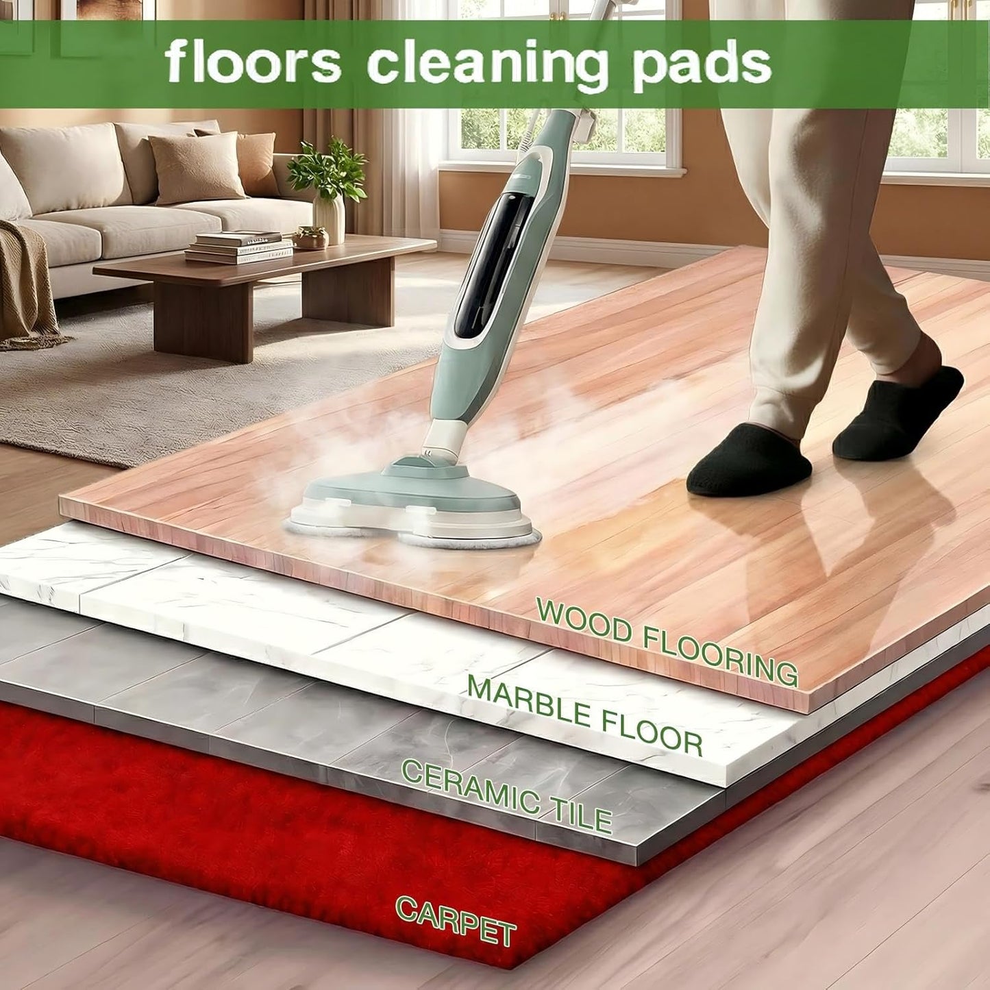 Shark 10 Pack Steam Mop Replacement Pads - Reusable Cleaning Pads for All Floor Types