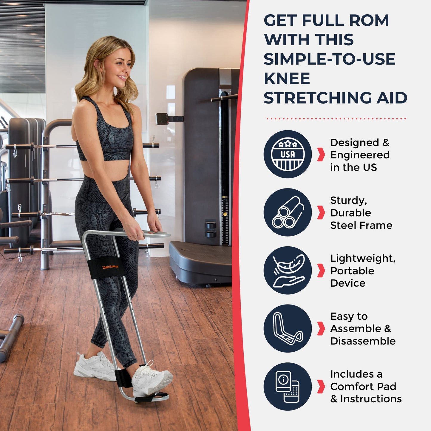 IdealKnee Two Pad - Advanced Knee Extension & Pain Relief Device - Endorsed by PTs & Surgeons - Ideal for ACL, MCL Recovery, Athletes, Therapy & Rehab