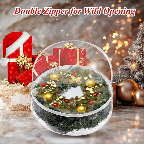 6 Pack Wreath Storage Container - 30" Wreath Storage Bag with Sturdy Handles for Comforters & Bedding