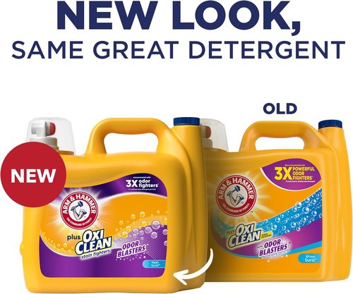 ARM & HAMMER Liquid Laundry Detergent - Plus OxiClean Odor Blasters, Fresh Burst, 166.5 Fl Oz | 128 Loads