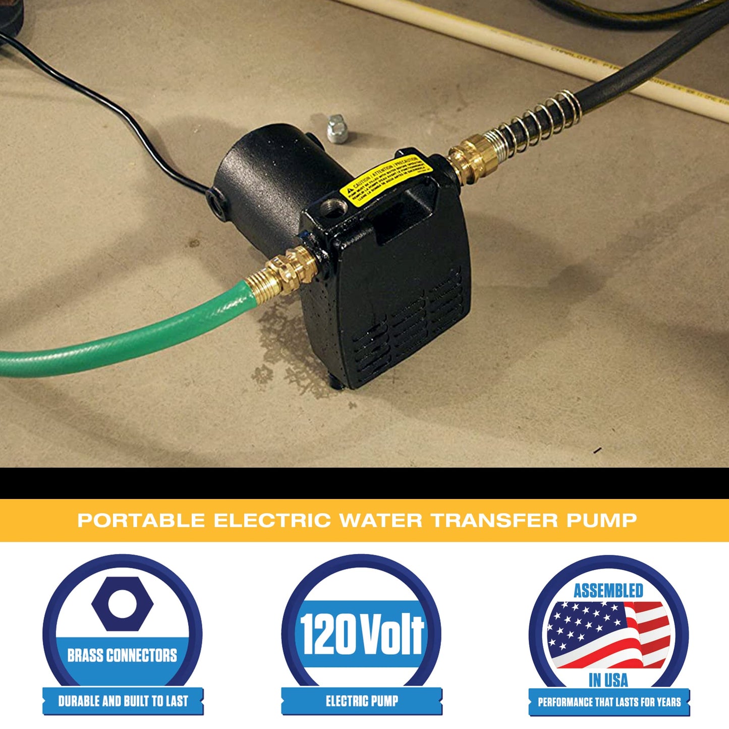 WAYNE PC4 1/2 HP Cast Iron Multi-Purpose Transfer Pump – Non-Submersible Utility Water Pump with Suction Strainer, Model 55832