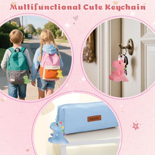 Agekub 24 Packs Valentines Day Gifts for Kids，Plush Toys Keychains with Valentine Gifts Cards for Boys Girls Toddlers Friends Classroom School Exchange Party Favors