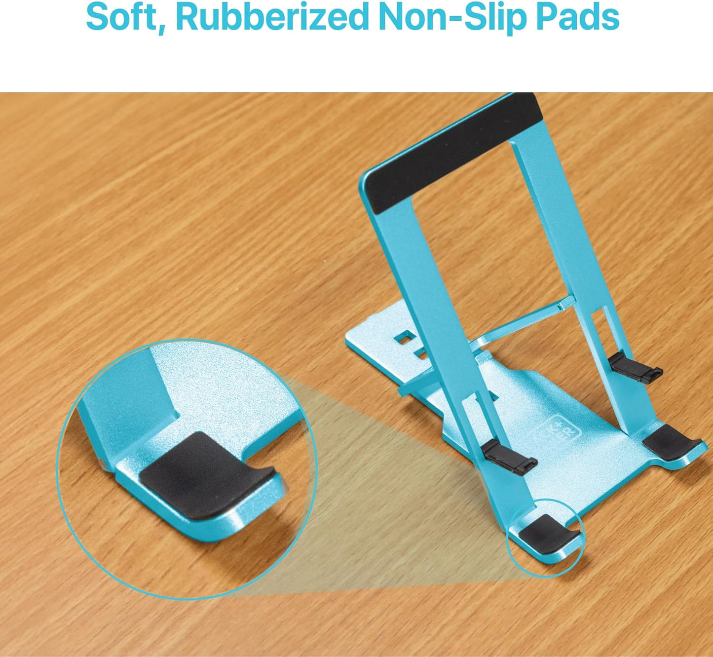BLACK+DECKER Phone Stand for Desk - Folding Cell Phone Stand Holder - Adjustable and Portable, Folds Down Flat