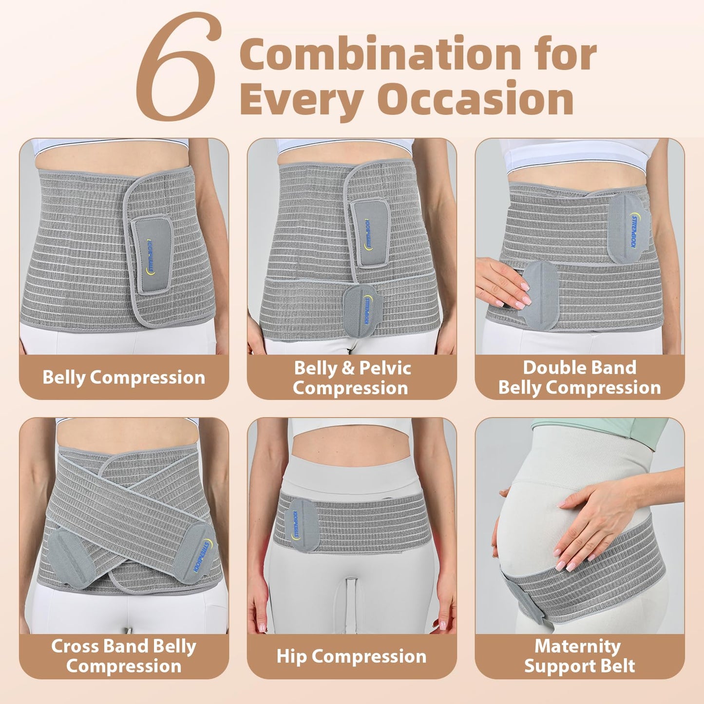 Abdominal Binder Post Surgery Postpartum Belly Band, C-section Belly Binder, Girdle for Postnatal, Adjustable Belly Wrap, Stomach Compression Hernia Belt For Men or Women After Pregnancy, Hysterectomy