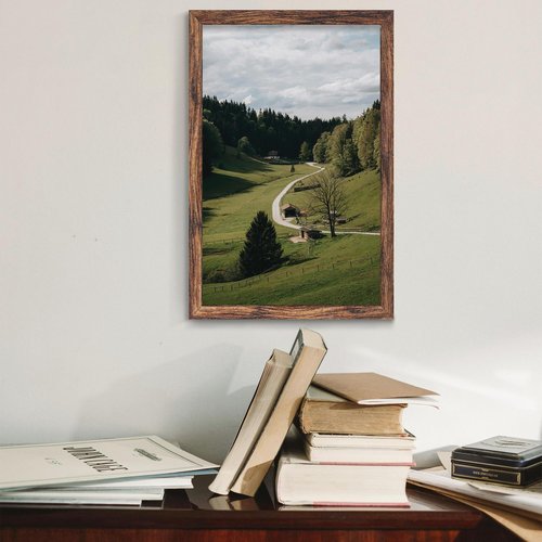 Fisnish 11x17 Picture Frame Brown, Classic Poster Frame for Horizontal or Vertical Wall Mounting, 1 Pack