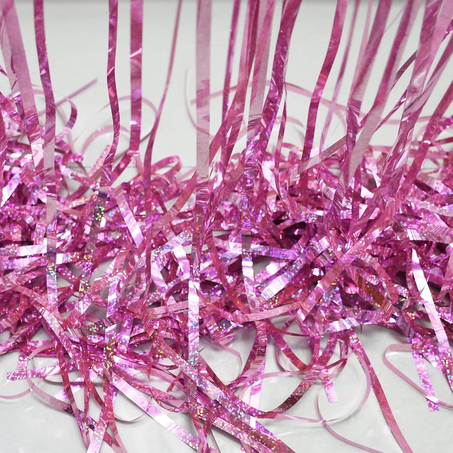 Pink Tinsel Fringe Backdrop by [Brand Name] - Sparkly Foil Curtains for Birthdays & Parties | 2 Pack, 3.3×8.2ft