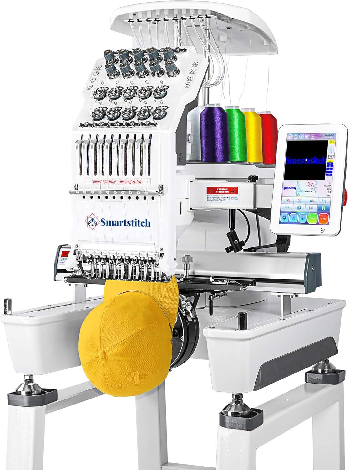 Smartstitch S-1001 Embroidery Machine - 10 Needles, 1200 SPM, 7" Touch Screen, 9.5"x14.2" Area