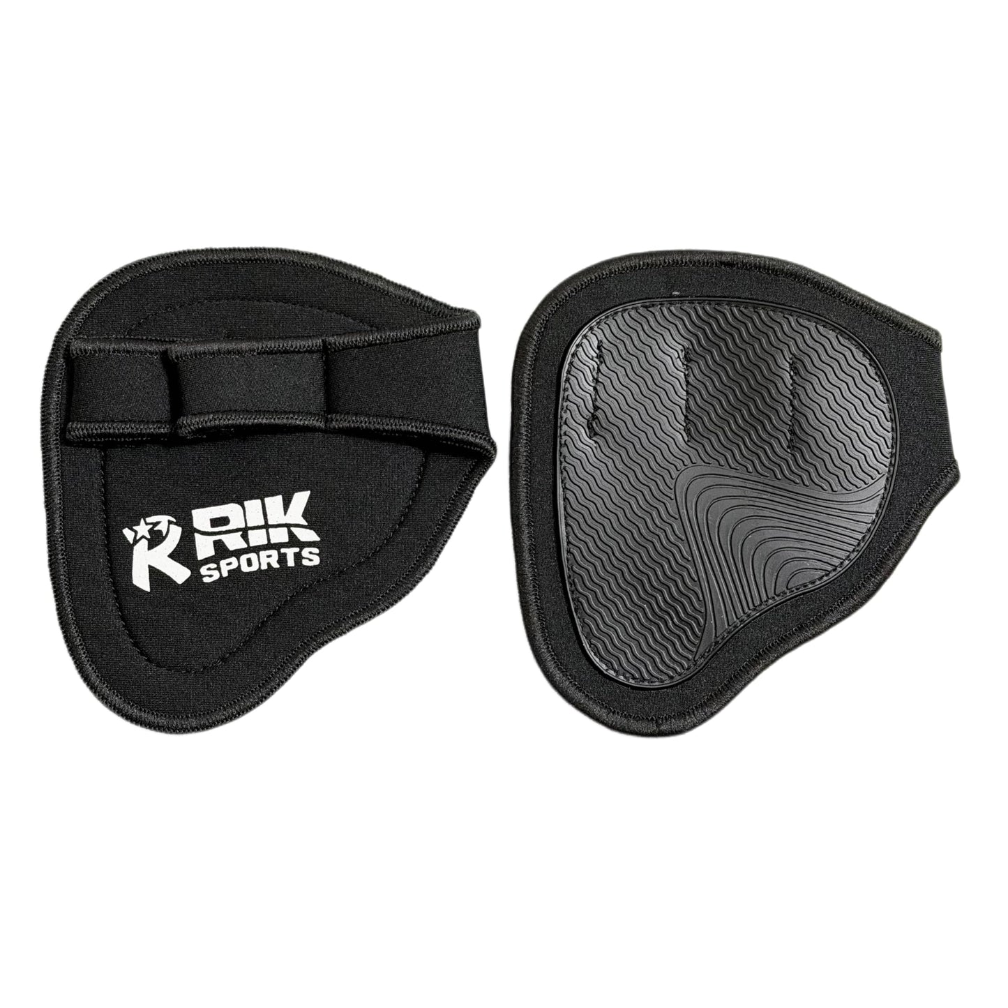 Non-Slip Neoprene Gym Grip Pads – Alternative to Workout Gloves for Weightlifting, Pull-Ups, Powerlifting, Calisthenics, and Gymnastics – Fitness Grips for Men and Women (Neoprene Black, One Size)