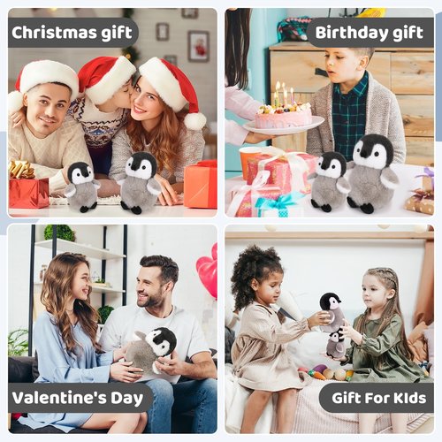 ABEARCAR Soft Penguin Plush Stuffed Animals 9" Cute Penguin Stuffed Plushies Pillow Birthday Christmas Valentine's Day Gifts for Kids Girlfriend(Small)