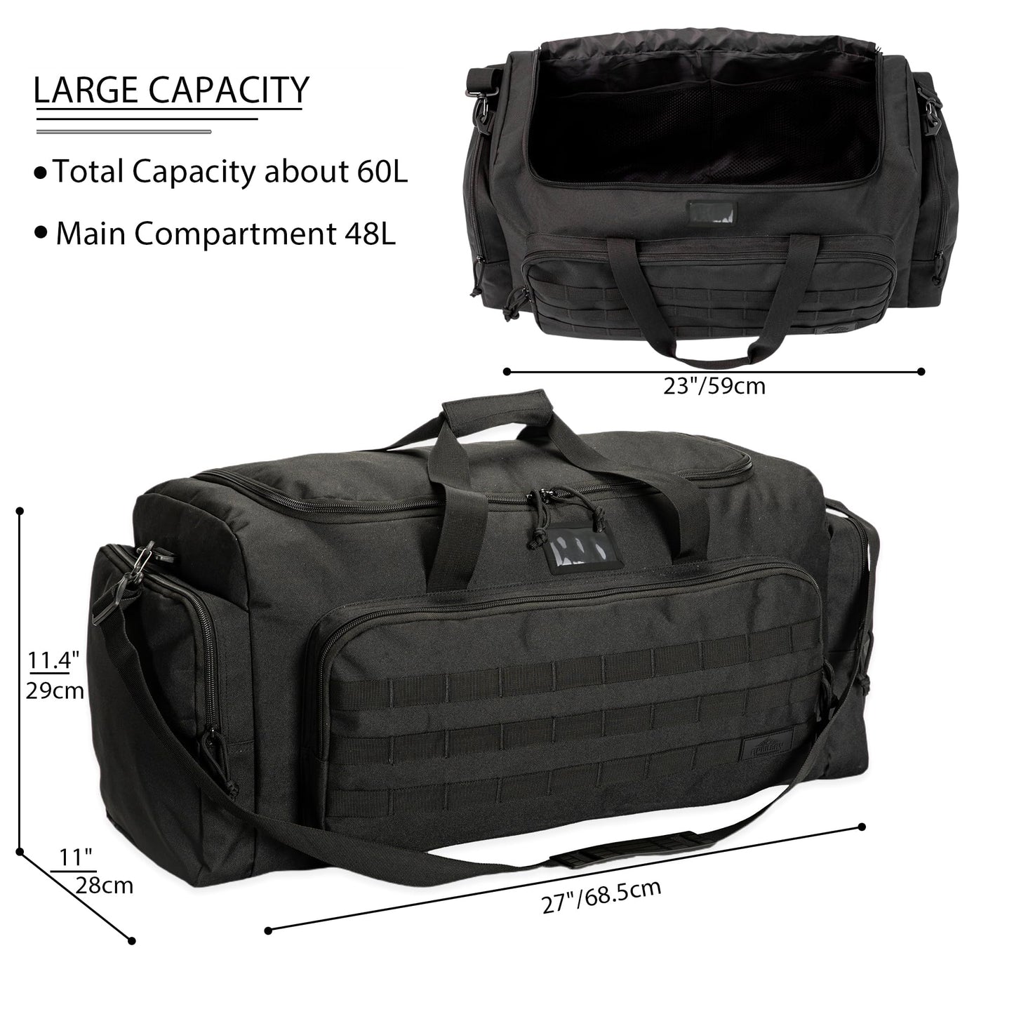APRILBAY Super Quality 60L Large Duffel Travel Bag Luggage Foldable Bag Cargo Sport Gear Equipment Skiing Hardware Bag Heavy Duty& Durable(Black)