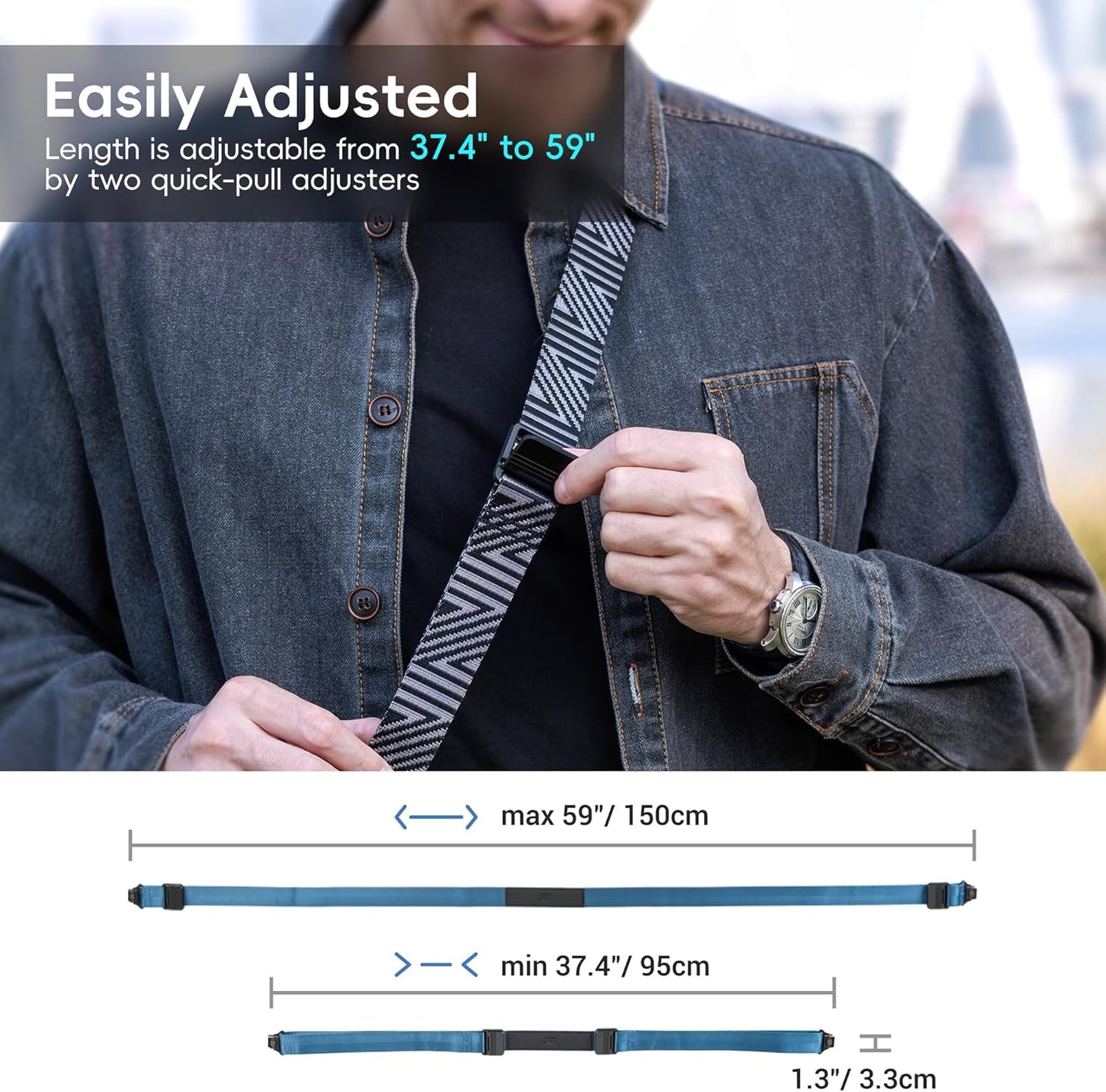 JJC DSLR Camera Neck Strap with Patented Quick Release Buckles, Universal Adjustable Camera Shoulder Sling Strap