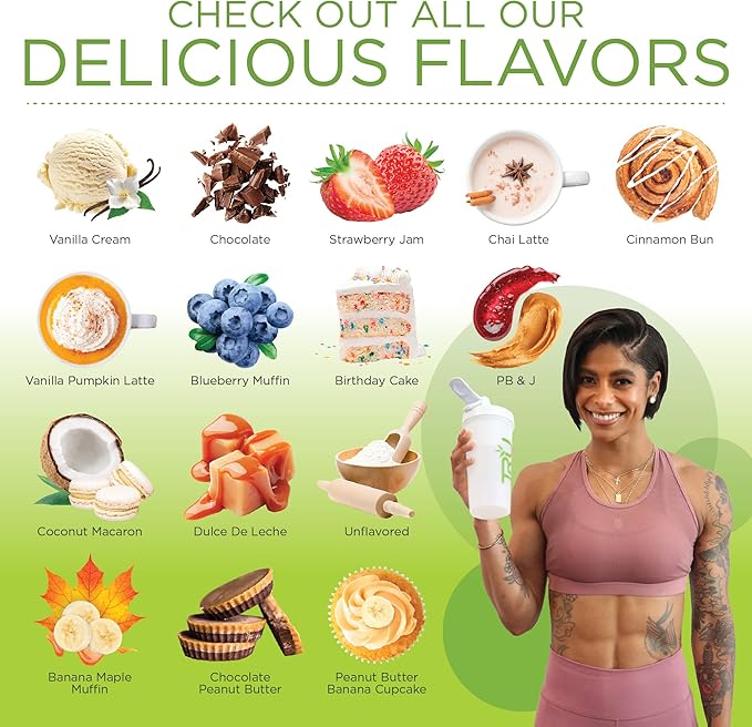 TRU Supplements Plant Based Protein Powder, BCAA, EAA, 20g Vegan Brown Rice & Pea Protein, 100 Calories, 27 Vitamins, No Artificial Flavors 25 Servings (Banana Maple Muffin)