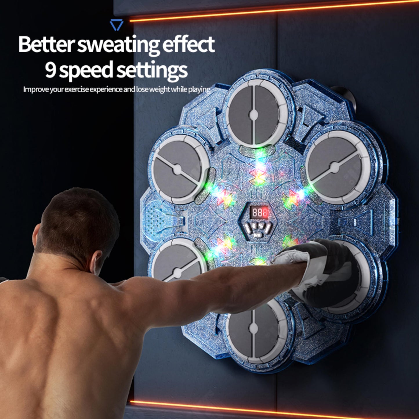 Smart Music Boxing Machine with Gloves Wall Mounted LED Kids Teens Adults, Boxing Target Machine, Smart Punching Target Workout Punching Machine for Kids 3 4 5 6 7 8 9 10 11 12+ Years Old