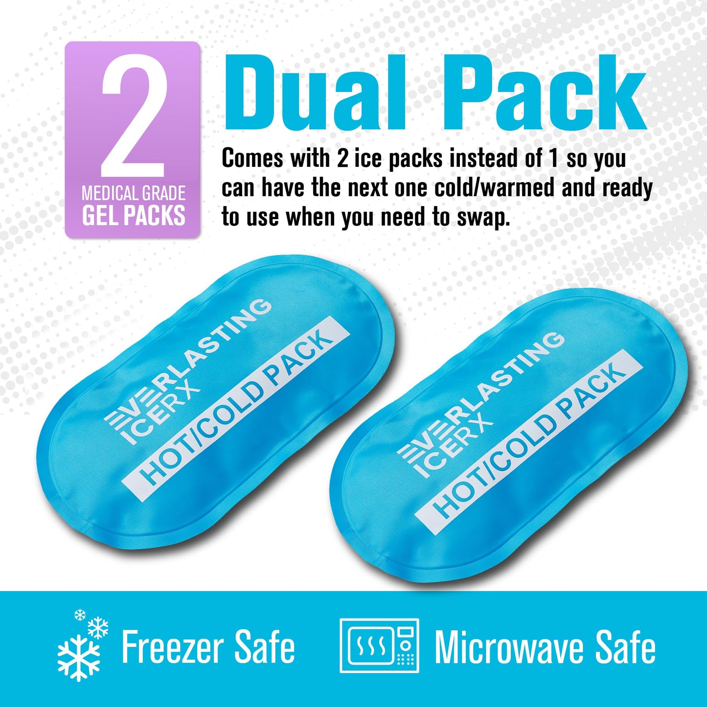 Reusable Hot and Cold Gel Ice Pack Wrap (2 Pack) - Hot and Cold Therapy Solution for Injuries - Adjustable & Flexible for Knees, Back, Shoulders, Arms, and Legs - Ice Packs for Injuries Reusable