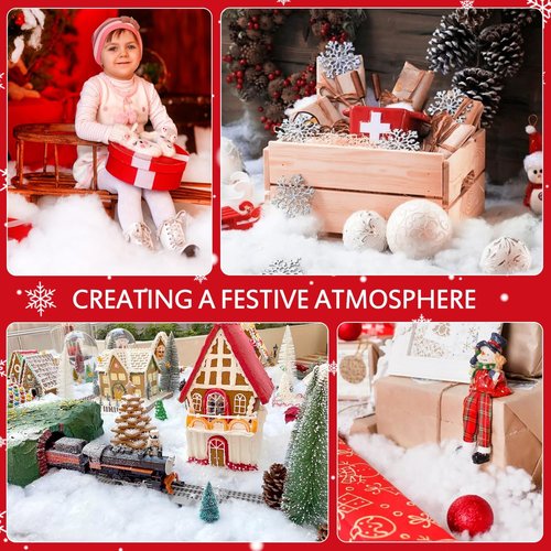 EIMMBD Artificial Snow - Fluffy Christmas Cotton Decor for Holiday Crafts | 12.4 Ounces
