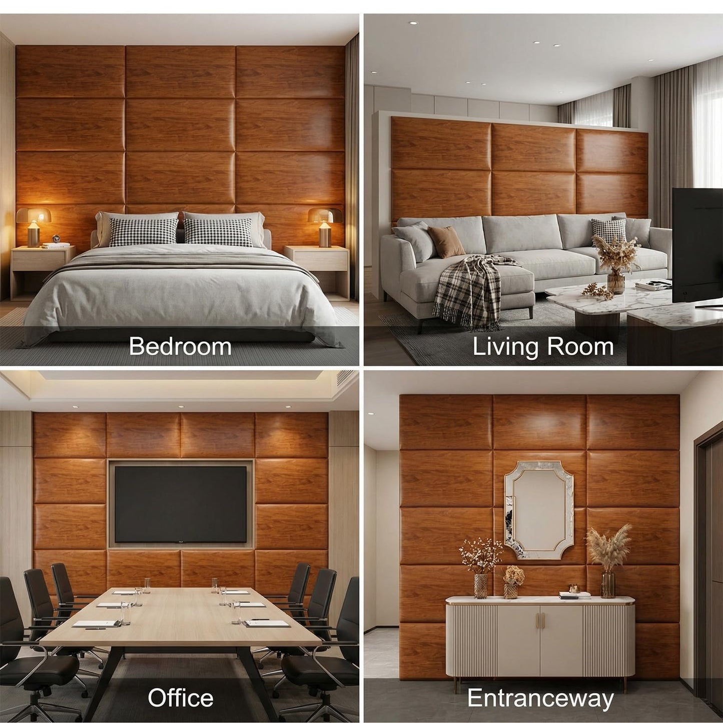 Xuhal 9 Pack 23.6 x 9in Full-Size Bed Wall Padding for Peel and Stick Headboard Rustic Wood Pattern Self-Adhesive Panels Stick on 3D Soundproof Wall Mount Bed Headboard for Bedroom Playroom
