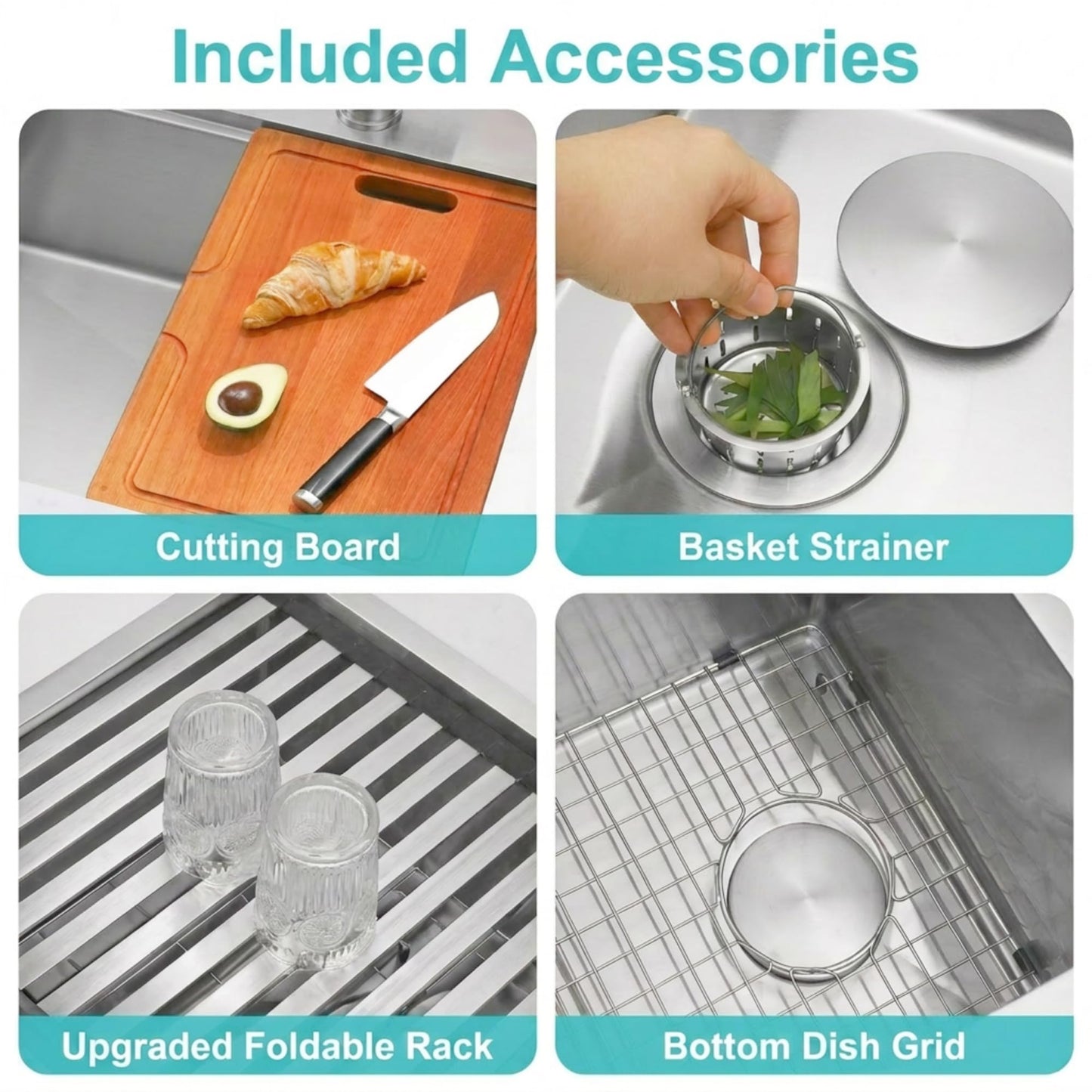 Lonsince Bar Sink Undermount 16 X 18 inch,16 Gauge Stainless Steel Bar Sink Offset Drain Design,Outdoor Small RV Sinks,Wet Bar Prep Sink with Workstatin (16" X 18")