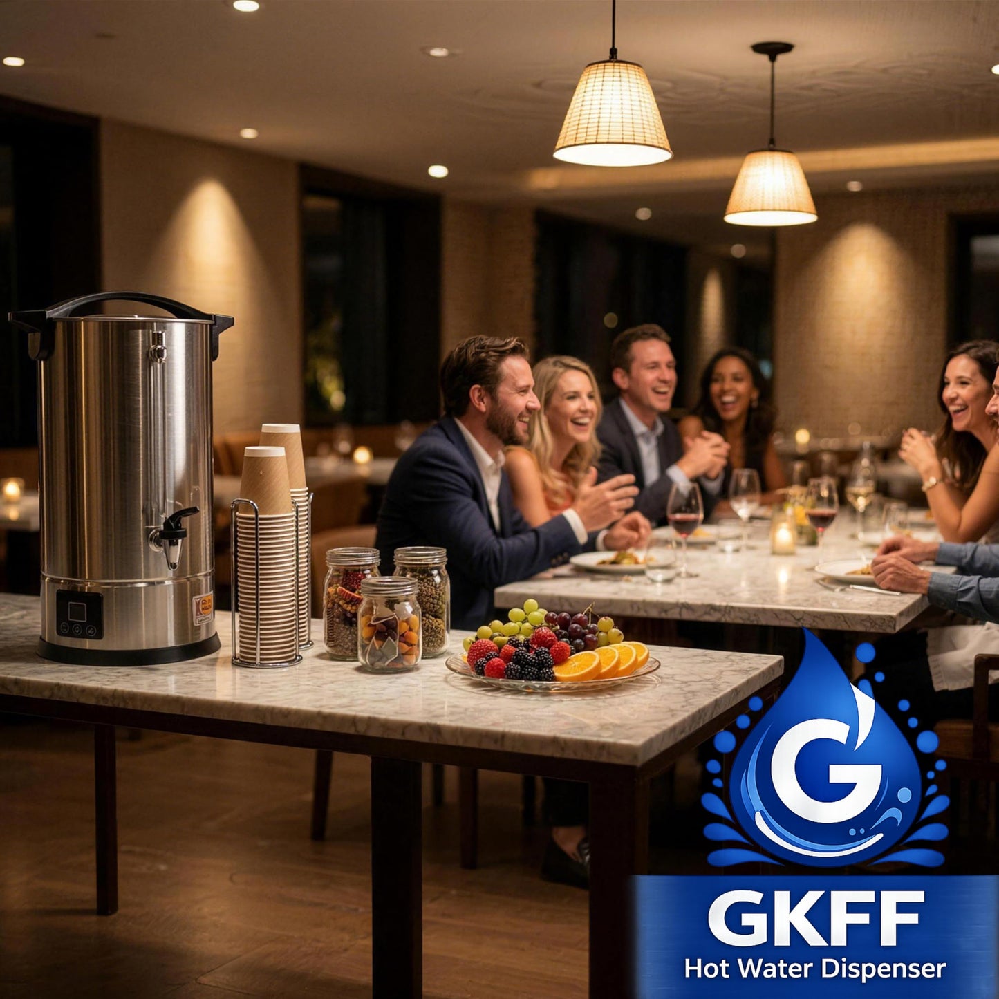 GKFF Hot Water Dispenser, 7L(30 Cups) Hot Water Boiler Urn, 304 Stainless Steel Electric Water Boiler, Digital Temperature Control, Keep Warm, Boil-Dry Protection, for Tea, Coffee & Baby Formula
