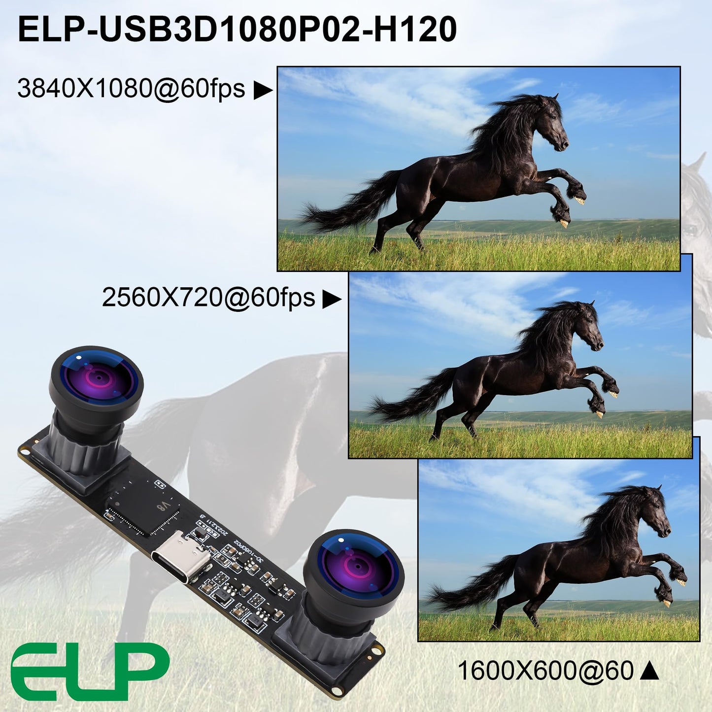 ELP 4MP Dual Lens USB Camera - Wide Angle, 1080P 60fps, Lightburn, Mini UVC USB2.0 Laser Engraver Camera Module for Computer & Raspberry Pi