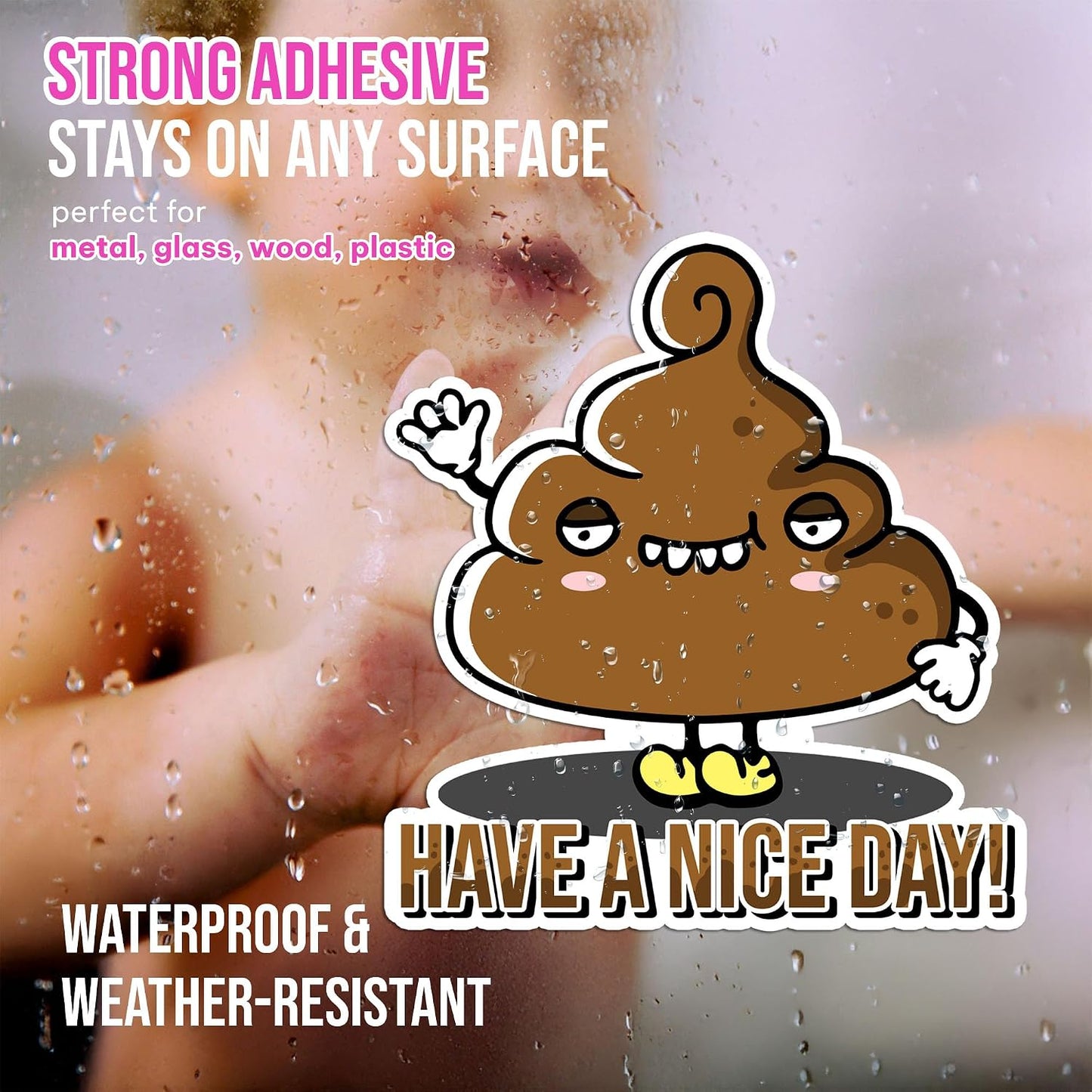 3PCS Potty Training Sticker | Funny Poop Sticker, Waterproof Vinyl Decals for Notebook, Water Bottles, Scrapbooking
