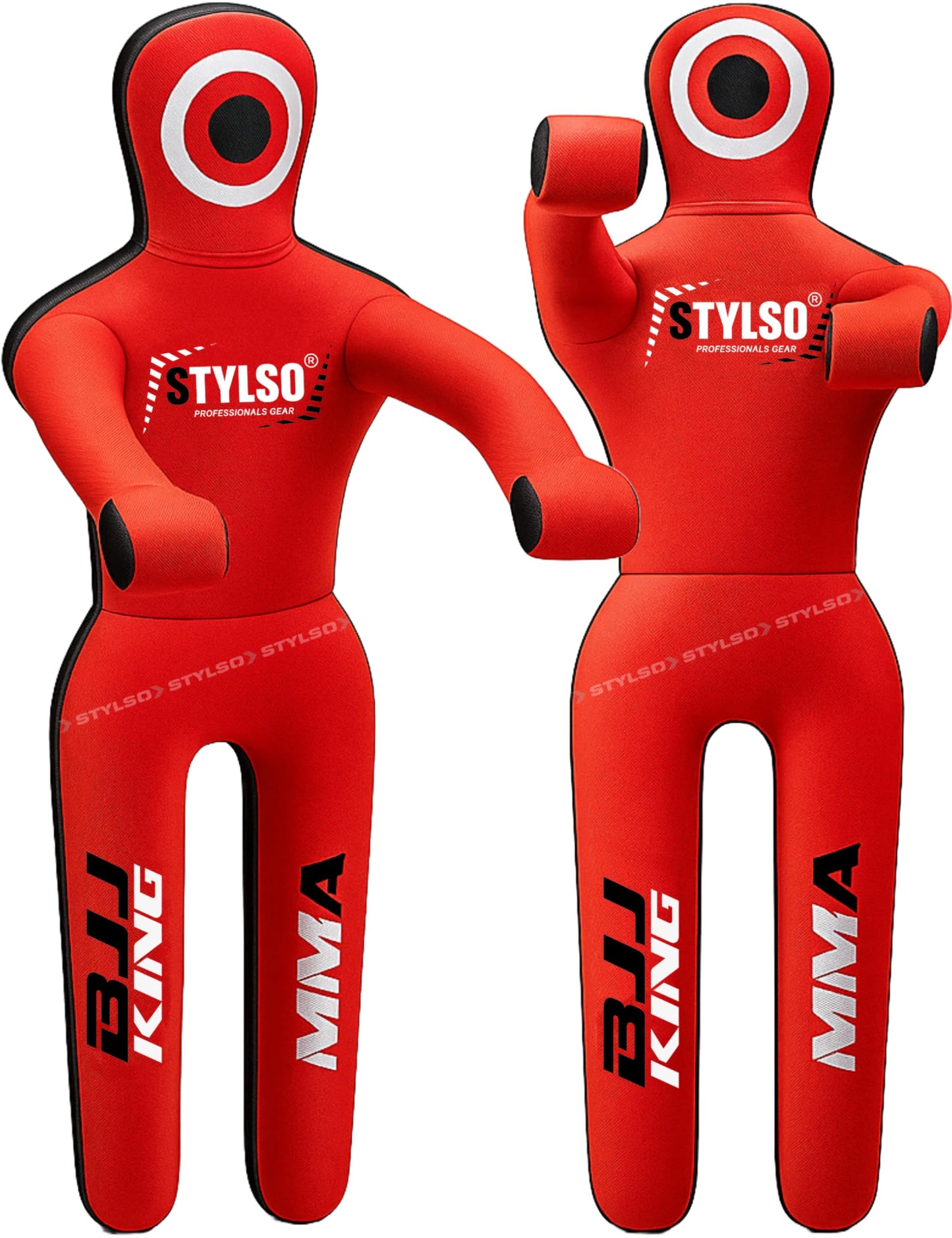 Unfilled Grappling Dummy – Adult Life Size Wrestling & BJJ Training Dummy, MMA Jiu Jitsu Judo Takedown & Throwing Practice, Heavy-Duty Triple-Stitched Canvas Submission Dummy (Red, 5ft / 60")