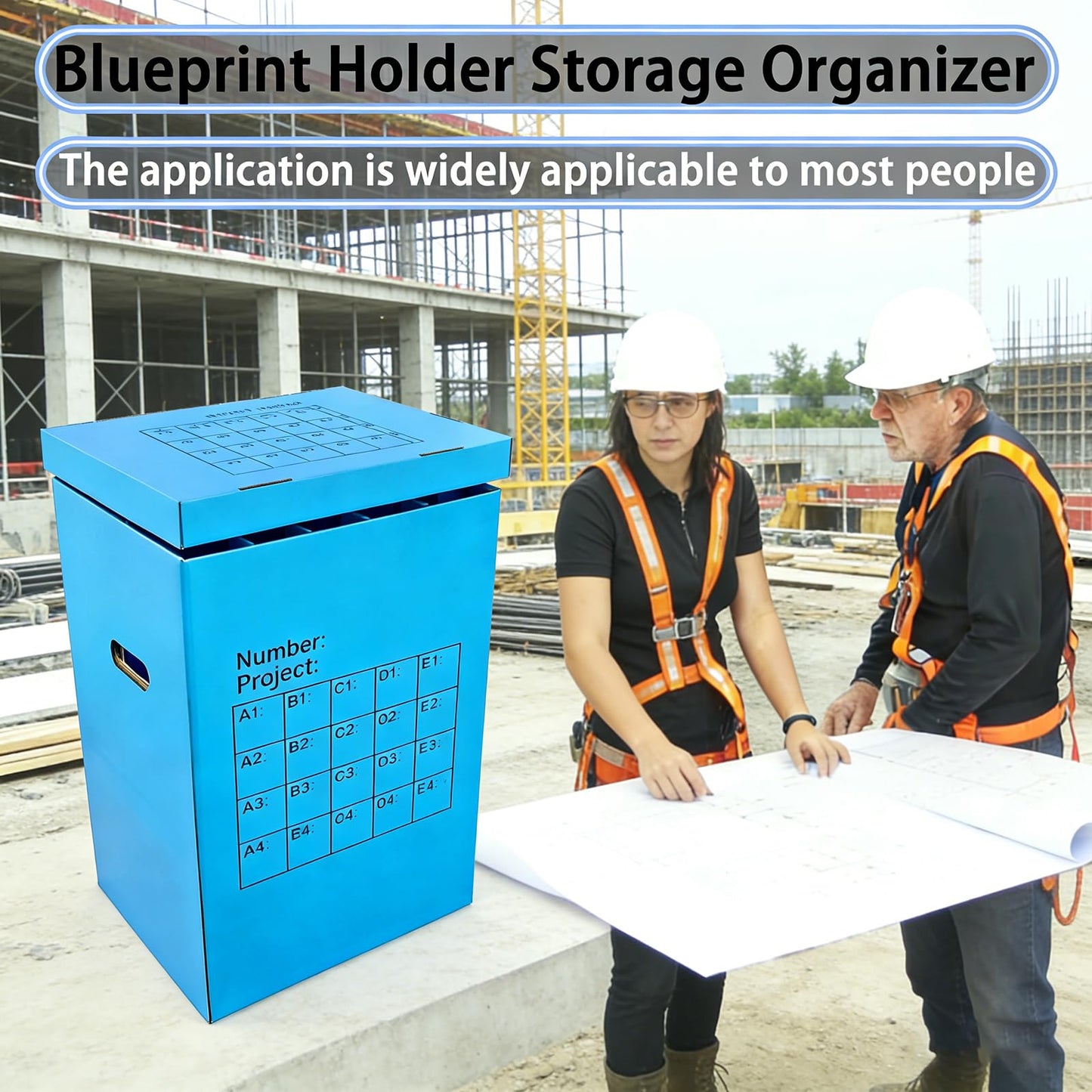 Aifukena Blueprint Holder Storage Organizer - Blueprint Storage Rack，20 Slots ，Used Storing for Anchor Charts ，Poster， Map (With Lids 1 Pack)