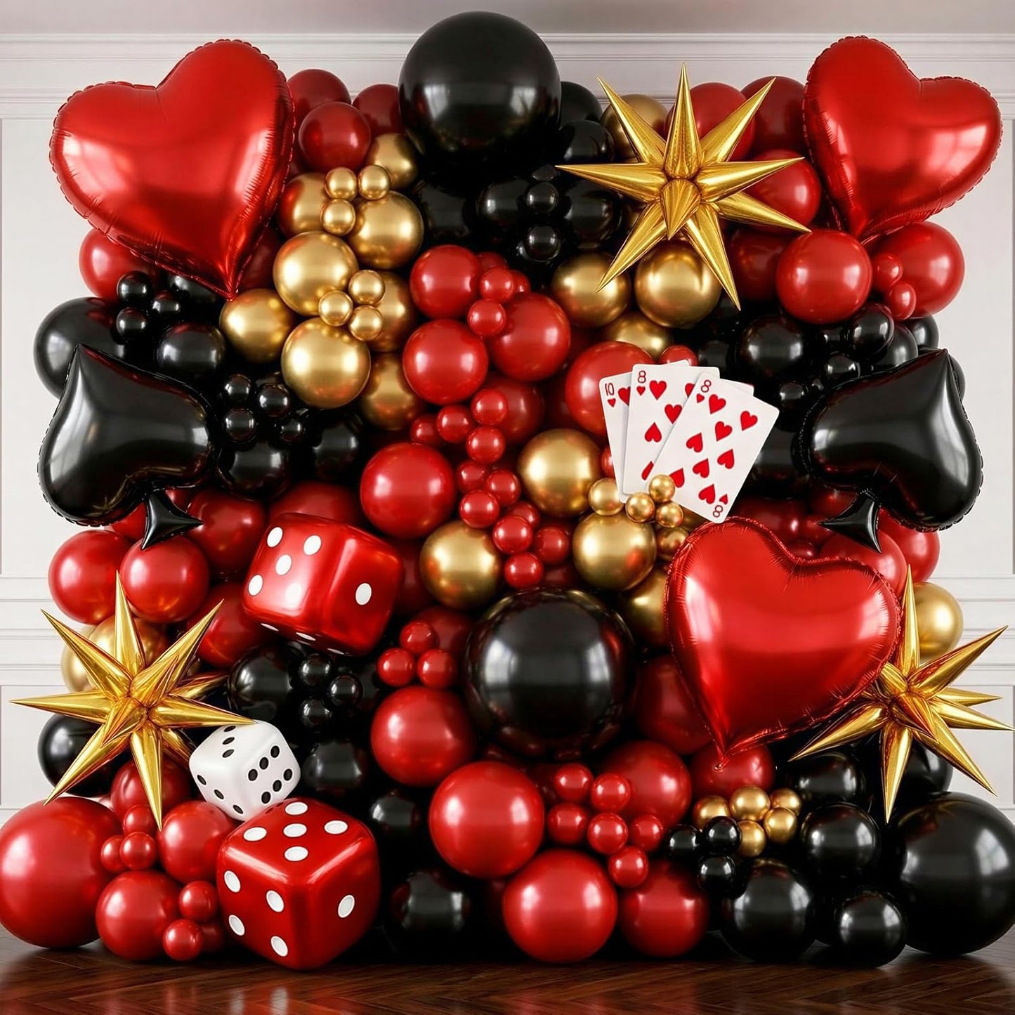 RUBFAC Red Balloons - 129pcs Premium Latex in Various Sizes for Wedding, Birthday & Party Decor