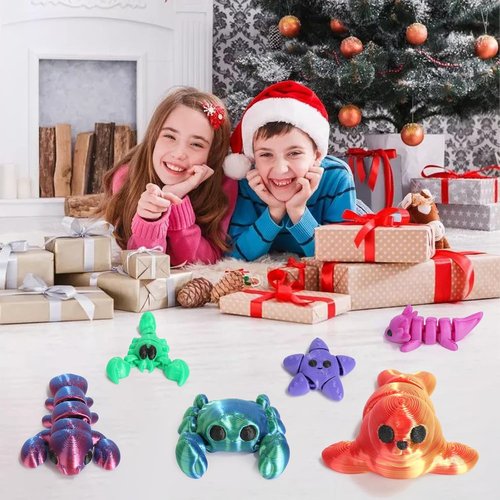 2025 Mini 3D Printed Animals Advent Calendar - 24 Articulated Figurines | Perfect Birthday & Party Gifts