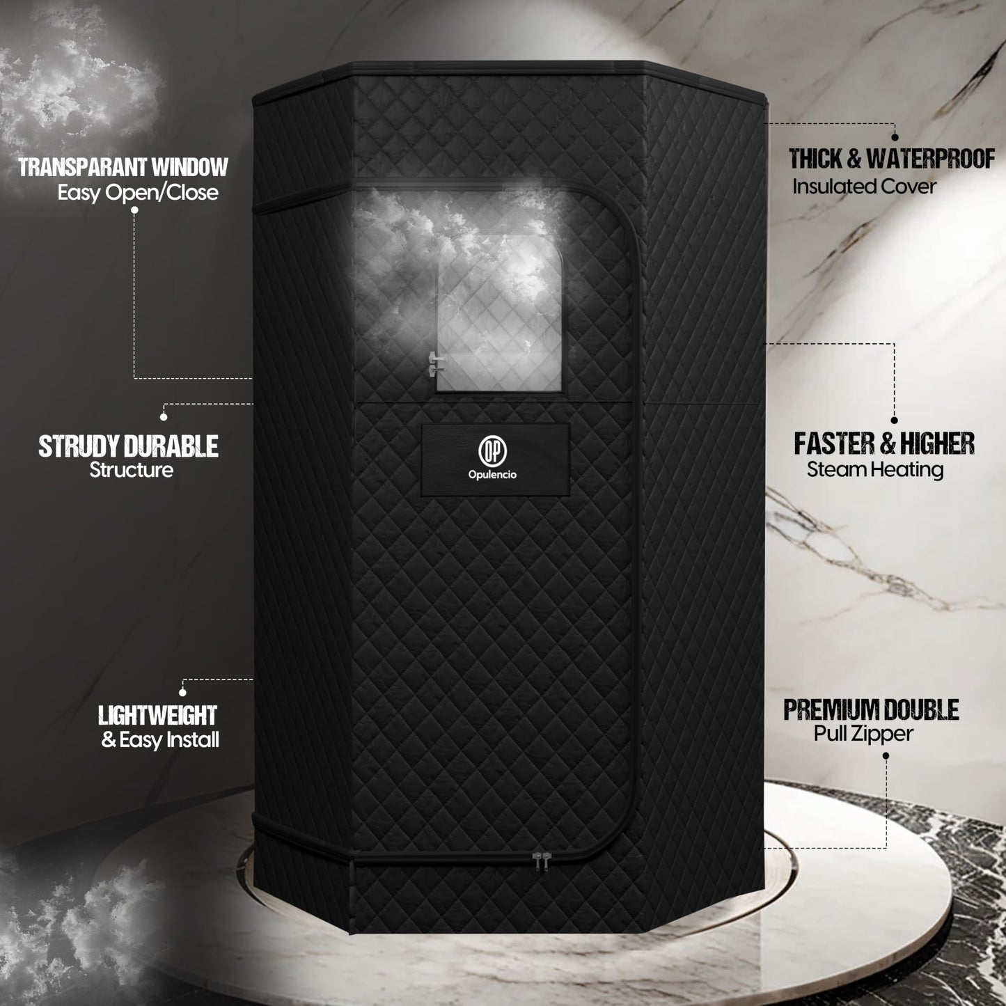 Opulencio Portable Sauna and Cold Plunge Combo - Spacious at Home Sauna Box with Ice Tub, Portable Steam Sauna Tent with 3L Steamer, Fast Heating with 9 Levels, Chair, Remote, 5.9' x 2.9' x 2.9'