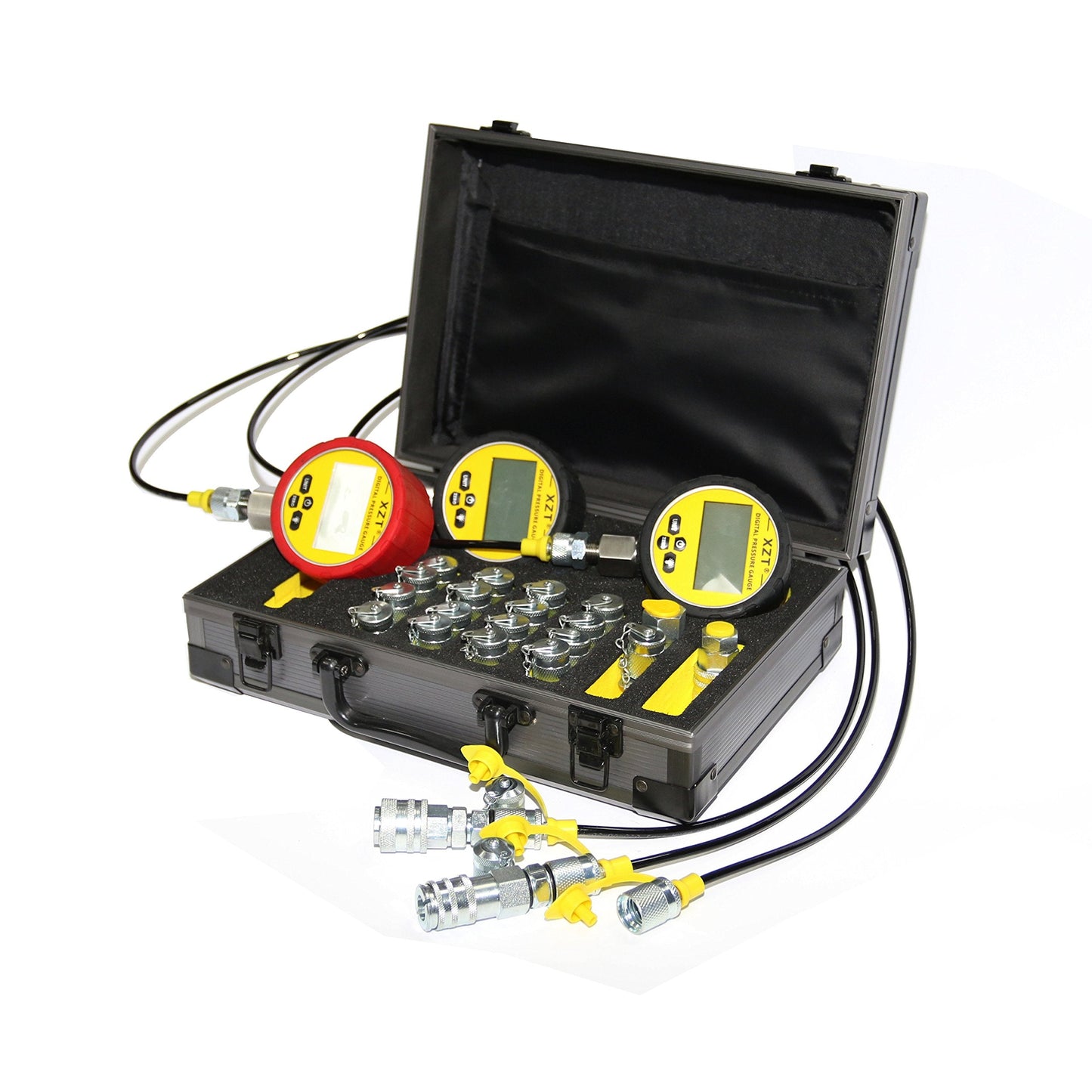 XZT 70P Digital Hydraulic Pressure Test,Pressure gauges Set, mini Hydraulic Hose Set, Test Coupling Set,Hydraulic Repair Tools for Excavator Construction Machinery,Hydraulic Systems