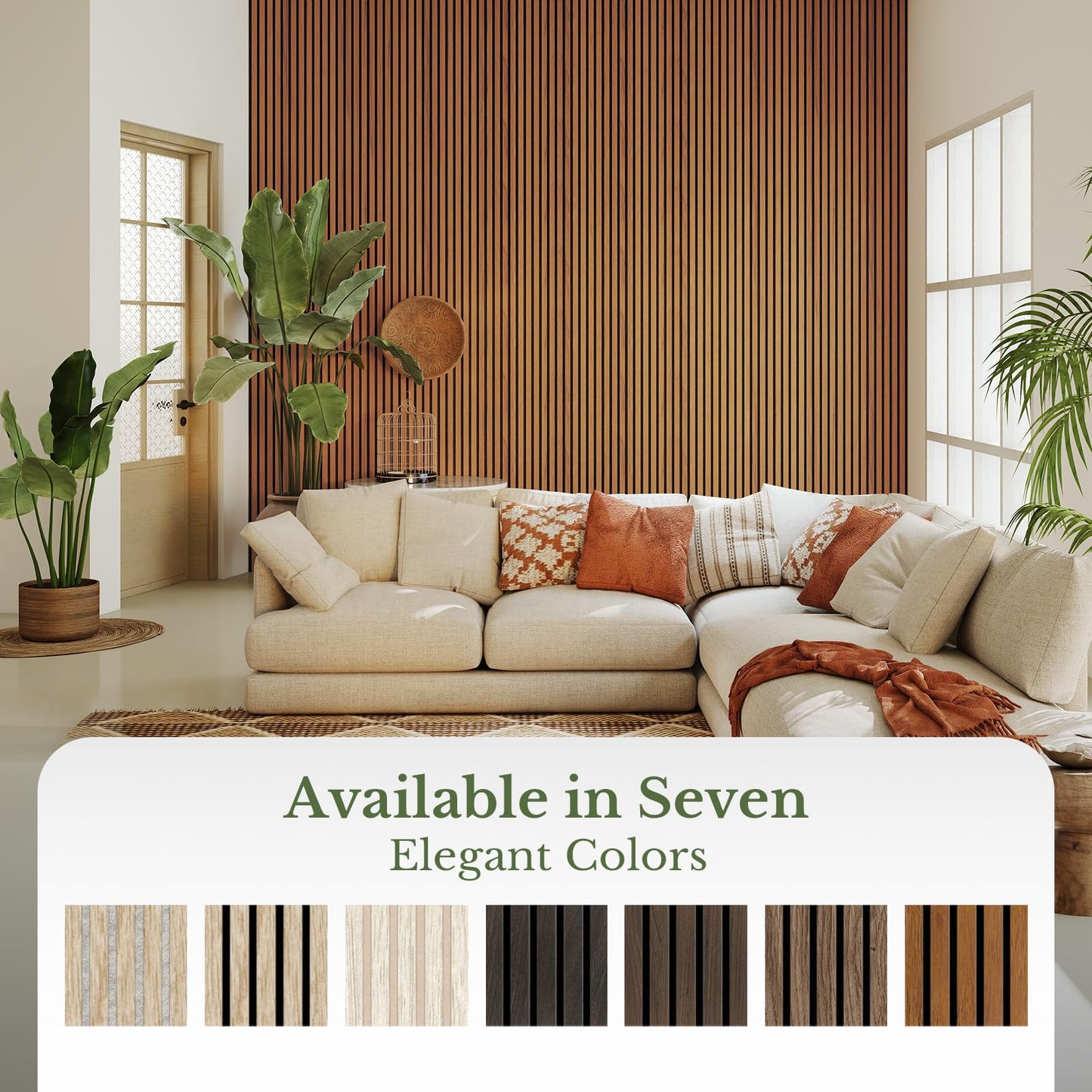 MISSDAY Wood Slat Acoustic Wall Panels, 4 Packs 47.2" x 23.6" Teak Soundproof Panel For Interior Wall Decor Noise Absorbing-3D Textured Wooden Panel Sound-Absorbing for Home, Office, Studio