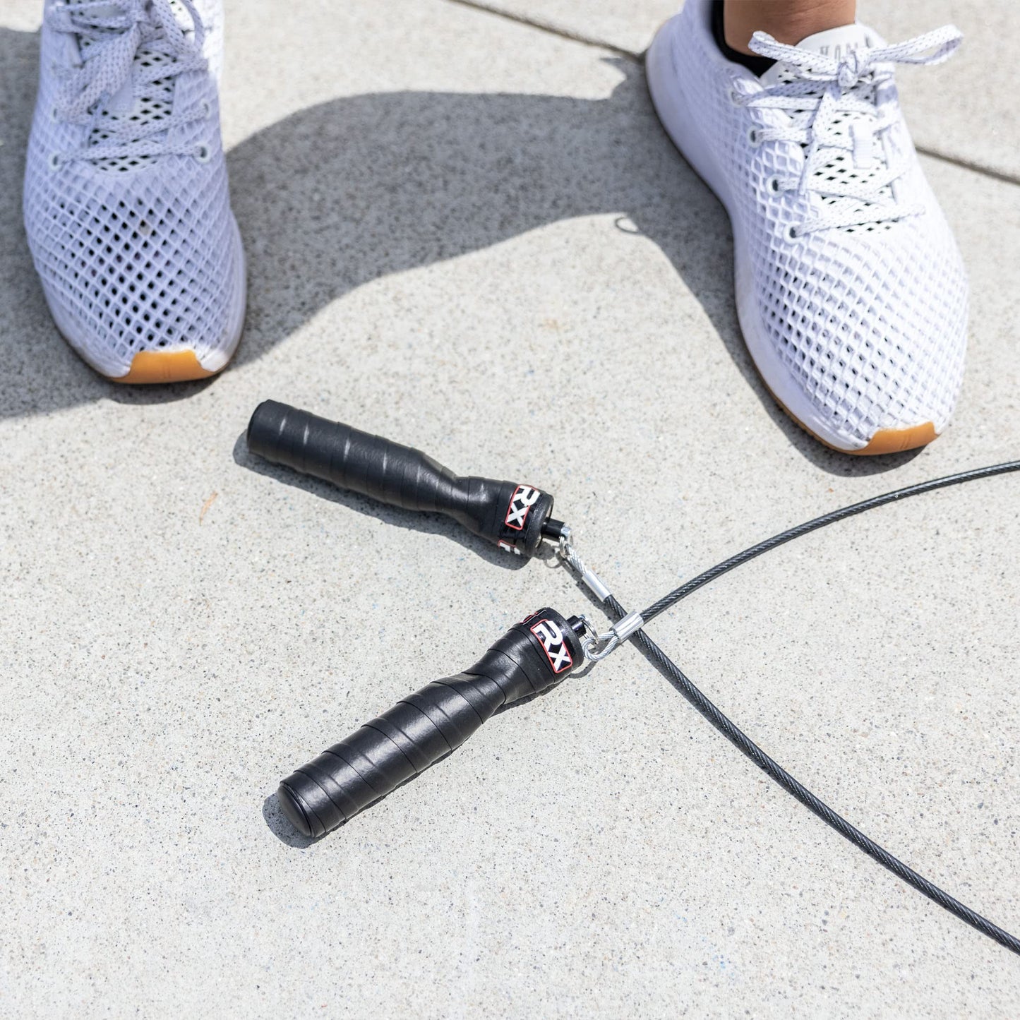 Rx Smart Gear Jump Rope - Black Ops Ergonomic Handles with Trans Black Cable Buff 3.4 8'6"| Jump Smart Weighted Speed Rope for Sports & Fitness, MMA, HIIT, Cardio & Functional Workout