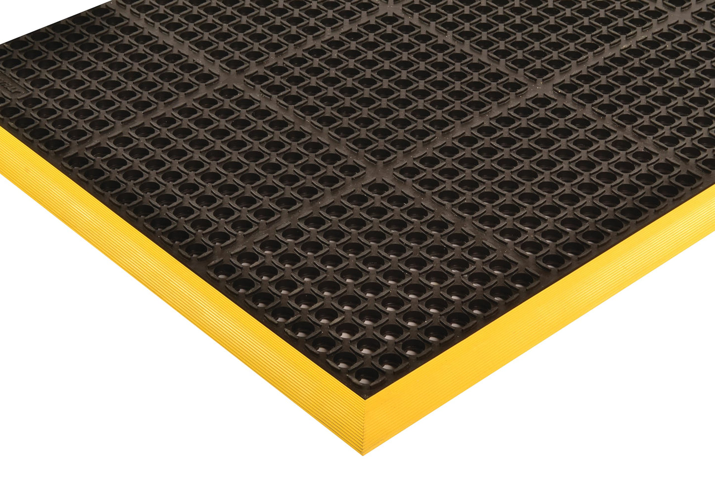 NoTrax Safety Stance Rubber Non Slip Drainage Mat - Yellow/Black 38" x 64" Heavy-Duty Anti Fatigue Mats with 3 Sided Beveled Edges and Ergonomic Support - 549S3864YB