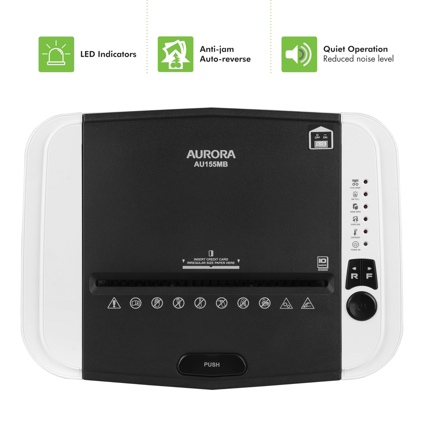 Aurora High Security 150-Sheet Auto Feed Micro-Cut Paper and Credit Card Shredder with 6.3 Gallon Pullout Basket / 60 Minutes/Security Level P-4