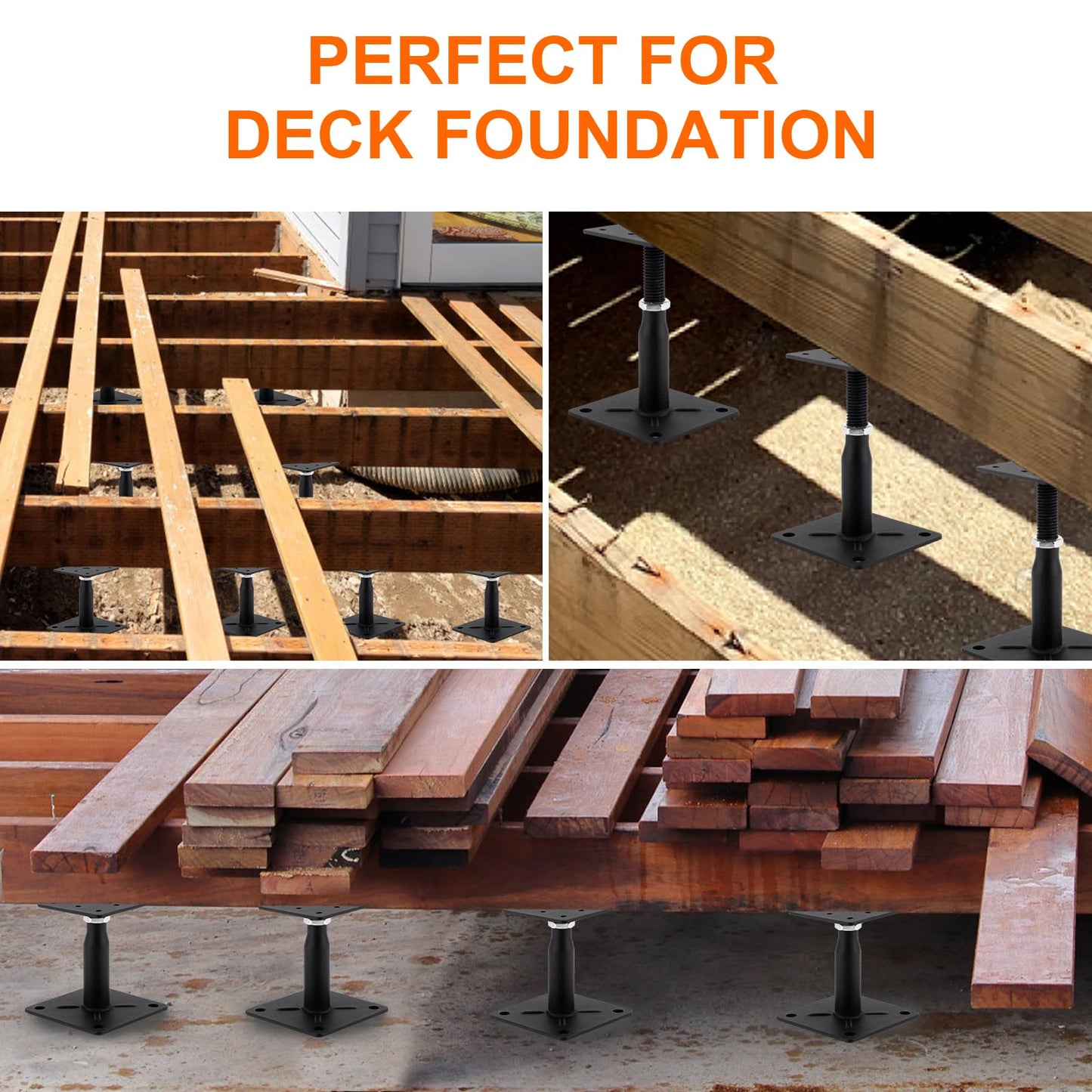 2 Pack Adjustable Support Jack for The Floor, Deck Foundation,RV Step Stabilizer,Mini Screw Jack- Post 4" to 7"