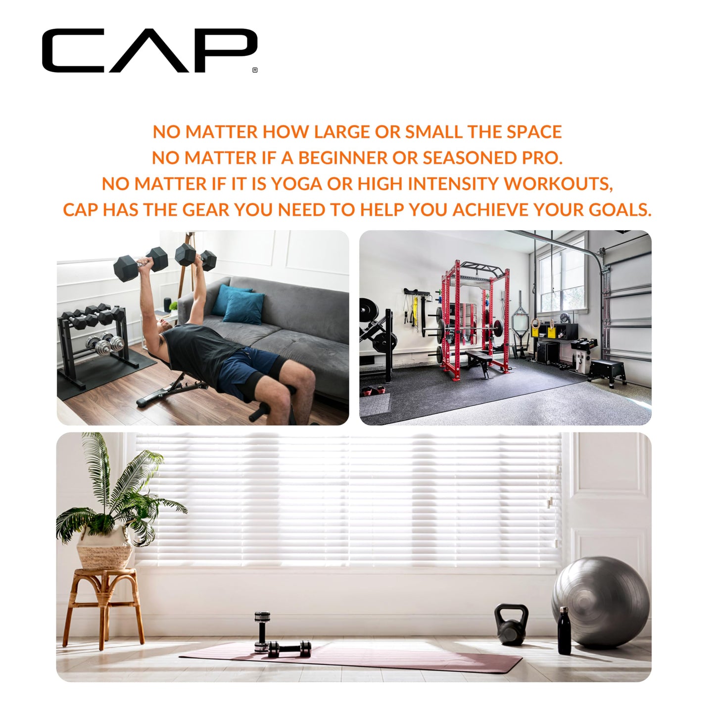 CAP Barbell HHY-CF004B Fitness Yoga Mat, Blue, Original version