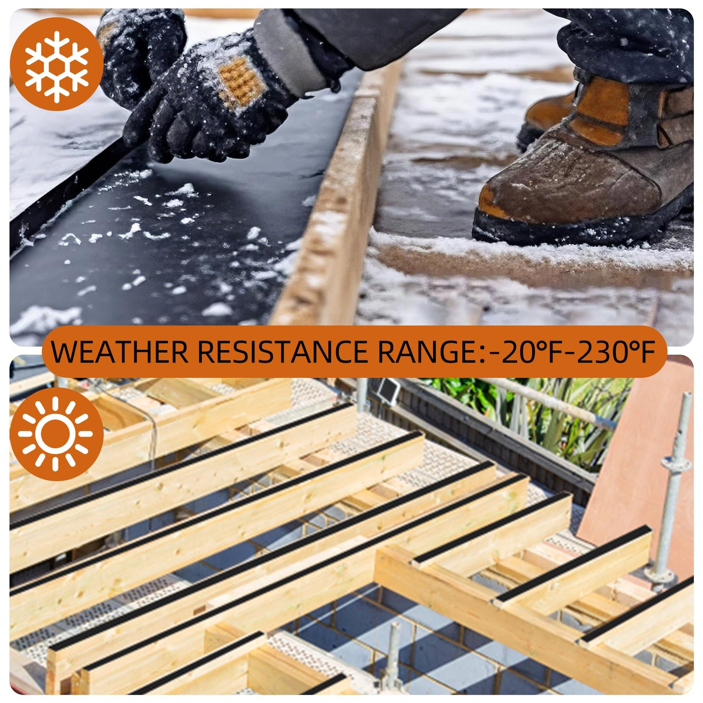 JOAPRIL Joist Tape 6'' x 50', 4 Pack for Decking - Waterproof & Weatherproof Deck Tape for Joists and Beams Building