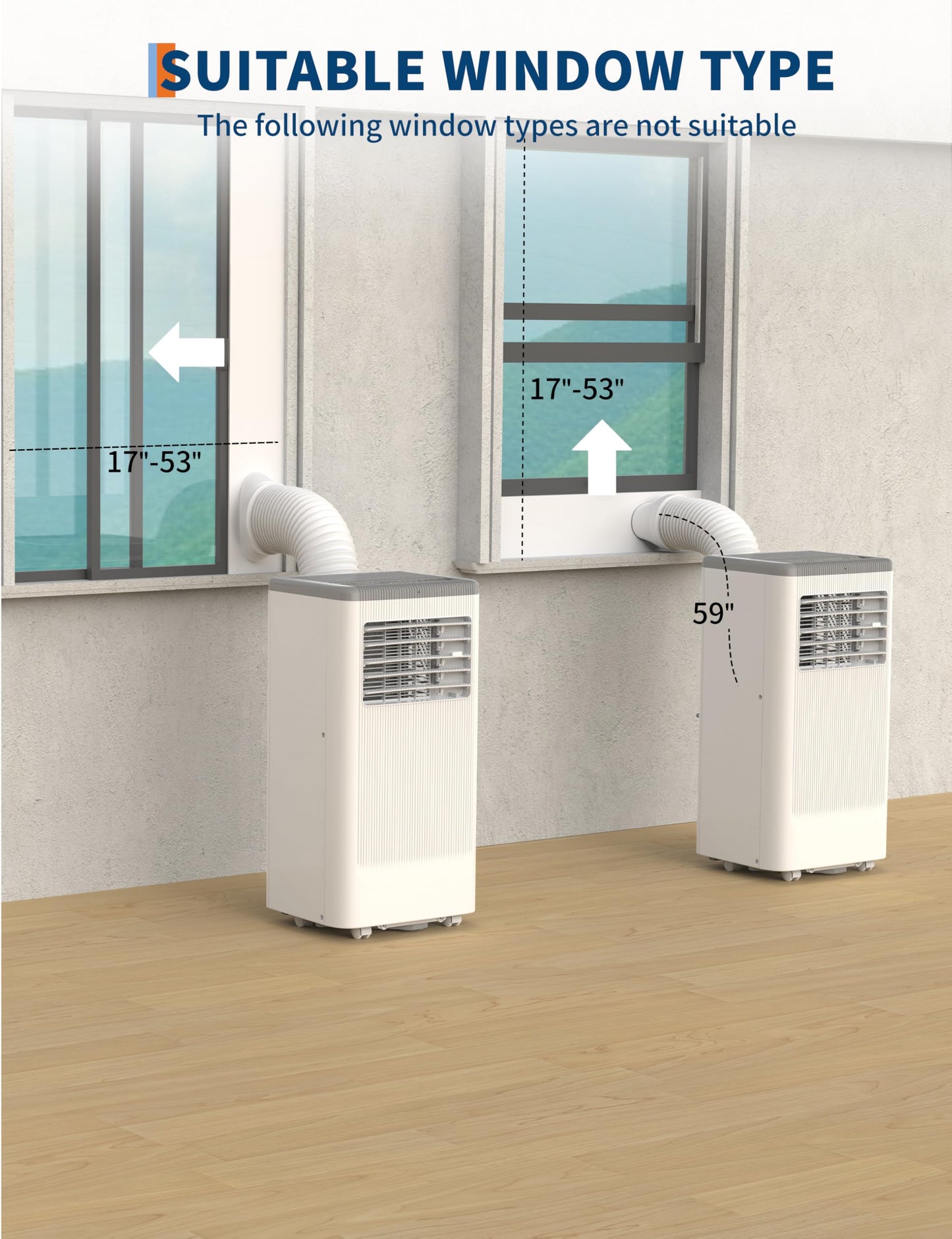 GarveeLife 8000 BTU Portable Air Conditioner for Rooms up to 350 Sq Ft, 3 in 1 Compact AC Unit with Cooling Dehumidifier Fan Modes, Remote Control and Window Kit, White