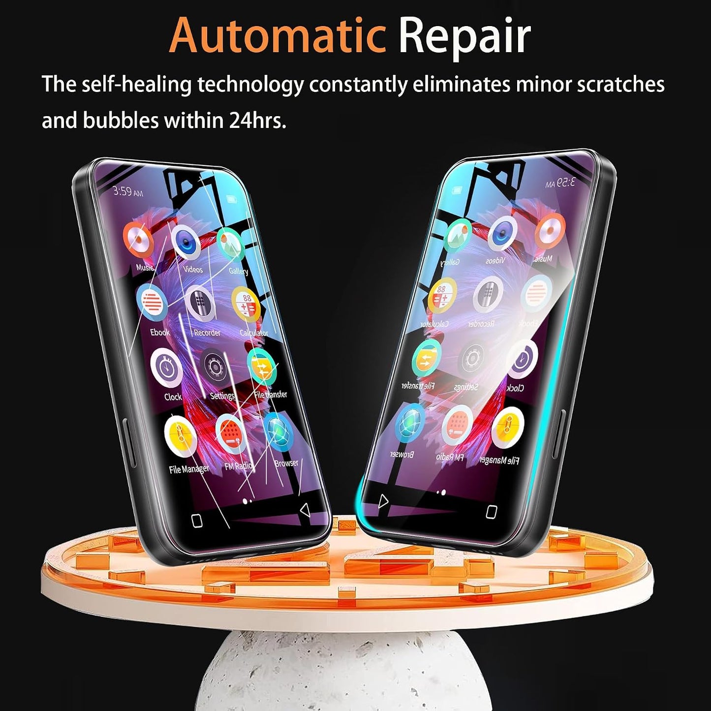 Lamshaw MP3 [6 Pack] 4.7" Mp4 (6 Pack) Compatible for Oilsky Player Screen Protector, Full Coverage TPU Clear Film