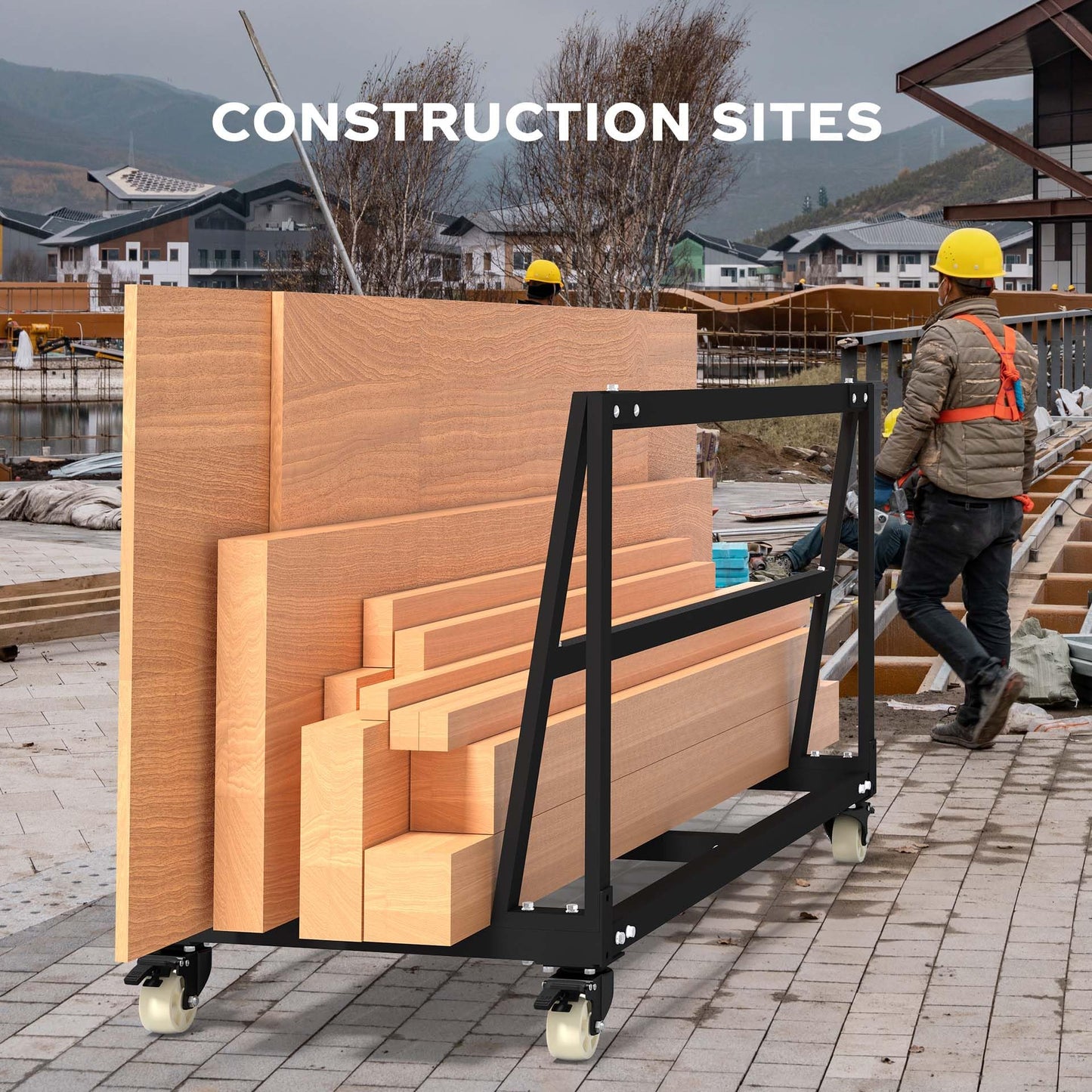 APARECIUM Heavy Duty Panel Truck Cart 3000 lbs Load Capacity, Adjustable Panel Sheet Cart, Substrate Panel Rack for Sheet Materials, Plywood Sheetrock Glass and Windows