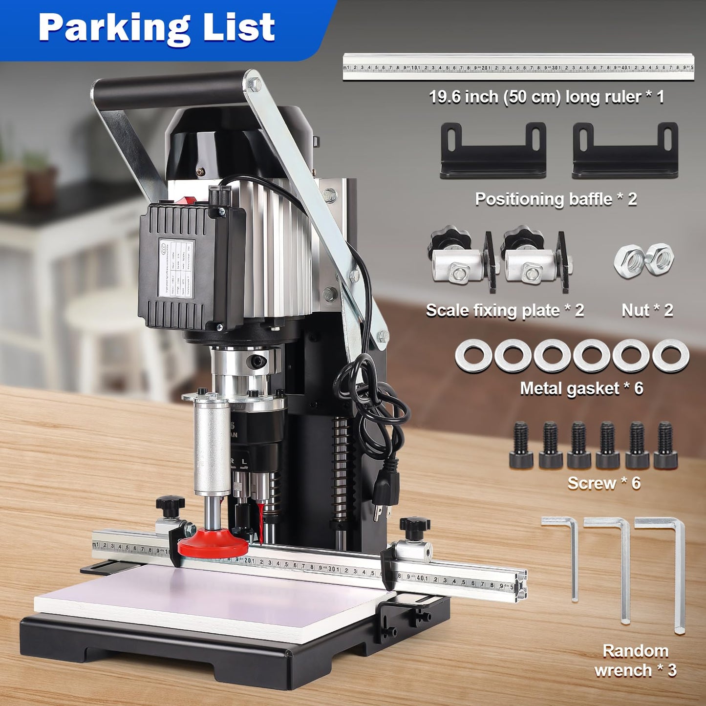 48-6mm Manual Hinge Drilling Machine Woodworking Boring 1100w 2840 RPM Boring Depth 0-40mm