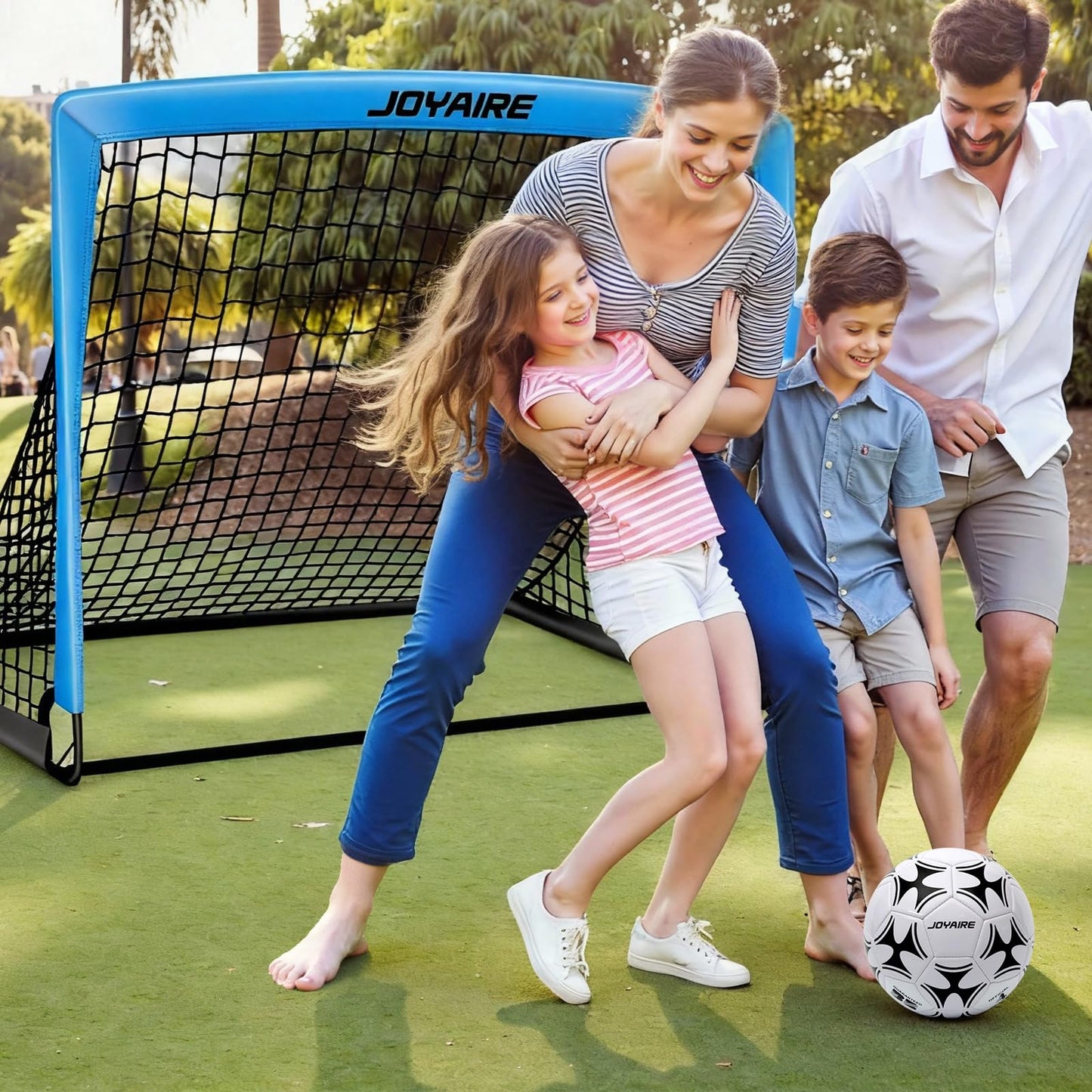 Soccer Goals for Backyard Set, Portable Kids Toddler Soccer Goal 2 of 4' x 3', Pop Up Soccer Net Soccer Training Equipment with Size 4 Soccer Ball, Carry Bag, Youth Games, Sports, Outdoor Play