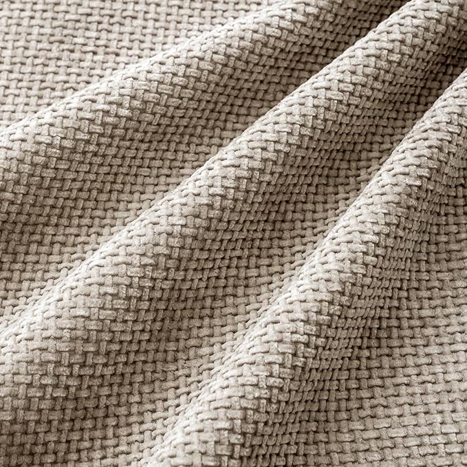MIULEE Pack of 4 Couch Throw Pillow Covers 22x22 Inch Khaki Soft Decorative Chenille Pillow Covers Farmhouse Accent Cushion Covers for Boho Home Decor Sofa Bedroom Living Room