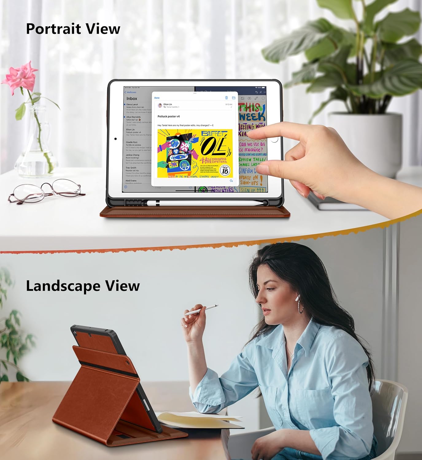 DTTO 9th 8th 7th 10.2 Inch (2021/2020/2019), 360 for iPad / / Generation Case Degree Rotating Premium Leather Folio