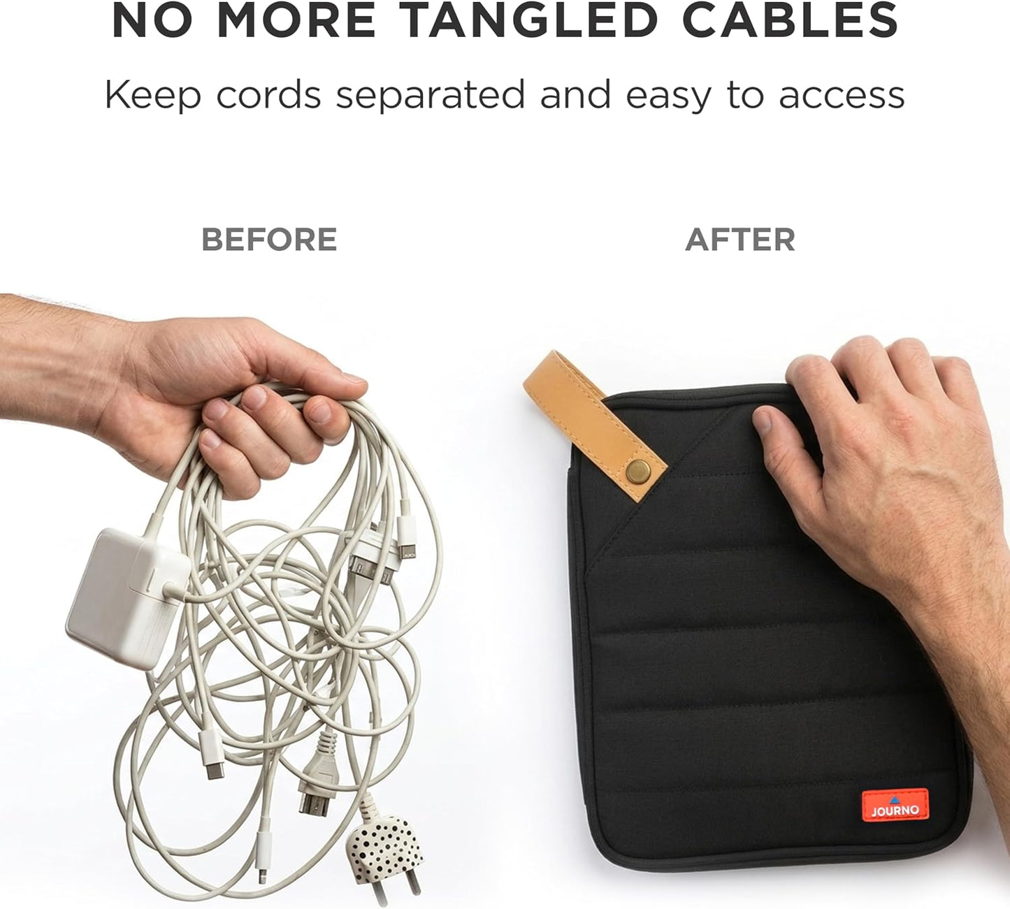 Journo Travel Cord Case Organizer For All Your Electronic Tech Gadgets - Cables, Accessories, Phones, Tablets, Hard