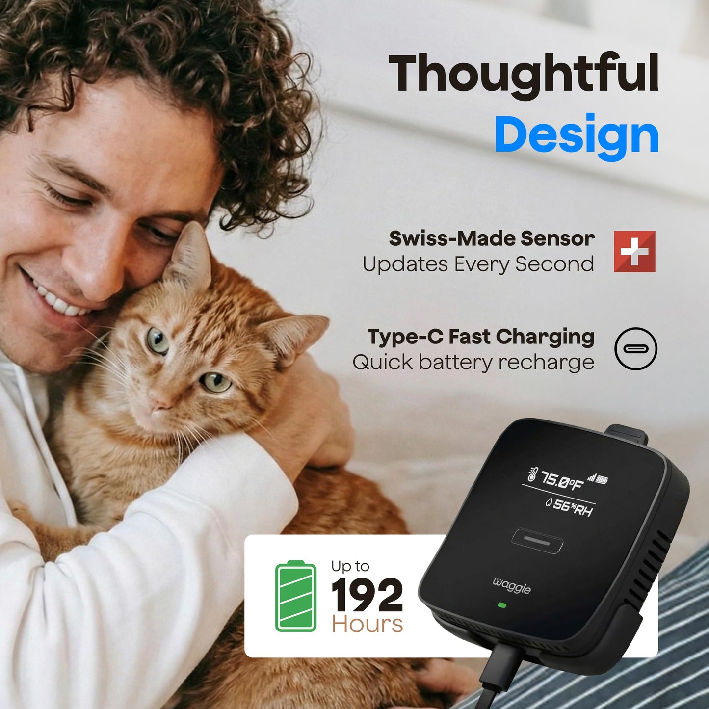 Waggle 4G Pet Temperature Monitor (Lite) - No WiFi Needed - Real Time App, SMS & Email Alerts - RV, Car & Home Safety Device - Power Outage Alerts - Subscription Required