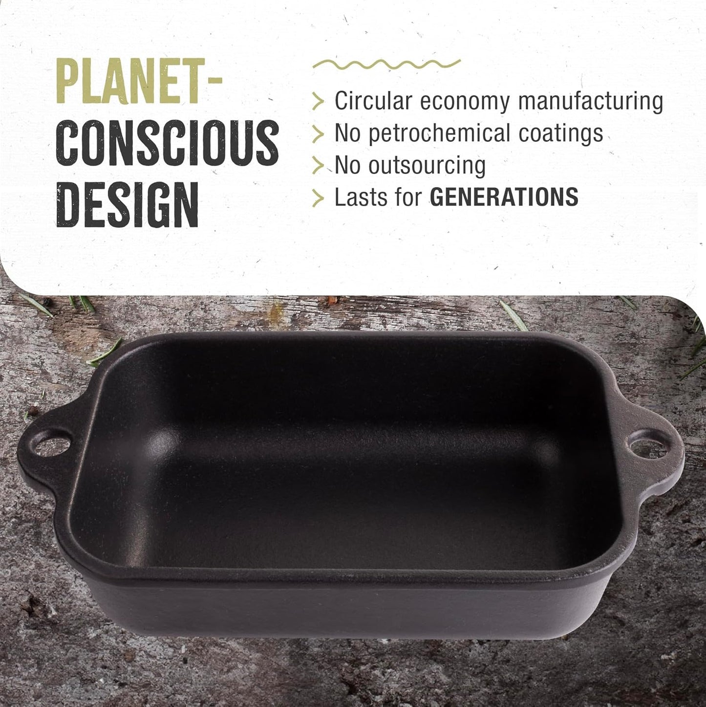 Victoria Mini Lasagna Pan - Preseasoned Cast Iron Roaster for Casseroles & Sides | Made in Colombia